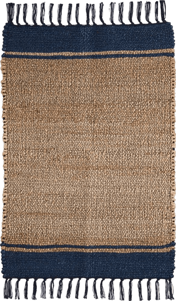 DII Woven Rugs Collection Hand-Loomed Jute, 2x3', French Blue Stripes