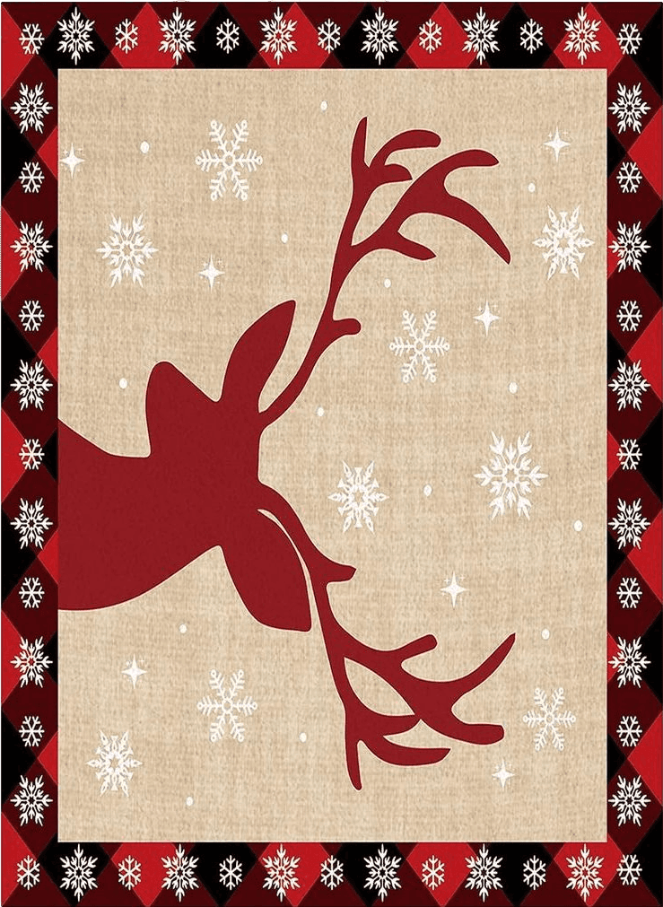 Area Rug, Christmas Reindeer Christmas Rug, 2x3 Feet Rugs for Living Room Bedroom Kids Room Kids Room Nursery Classroom, Non-Slip Comrft Carpet Washable Rug