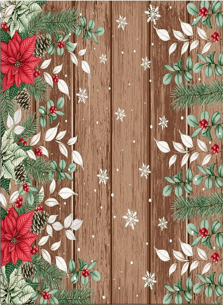 Area Rug, Winter Cardinals Eucalyptus Christmas Poinsettia Rug, 2x3 Feet Rugs for Living Room Bedroom Kids Room Kids Room Nursery Classroom, Non-Slip Comrft Carpet Washable Rug