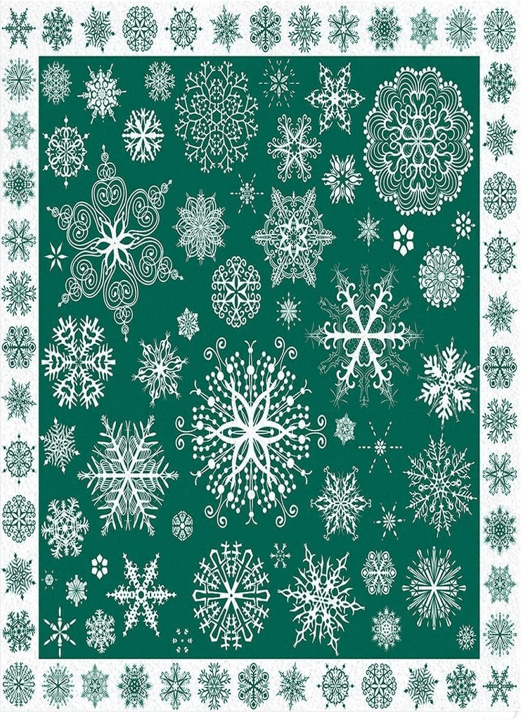 Christmas 5x8 Christmas Area Rug 5 x 8, Washable Bedroom Rug Non-Slip Kitchen Rugs Non Shedding Floor Cover Mat Runner Rug for Living Room Dining Room Outdoor Carpet Seasonal Green Snowflakes Winter Xmas