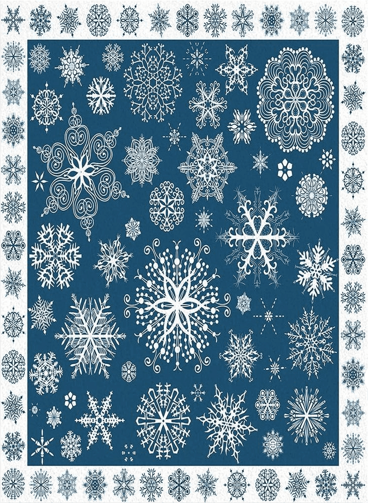 Christmas 5x8 Christmas Area Rug 5 x 8, Washable Bedroom Rug Non-Slip Kitchen Rugs Non Shedding Floor Cover Mat Runner Rug for Living Room Dining Room Outdoor Carpet Seasonal Blue Snowflakes Winter Xmas