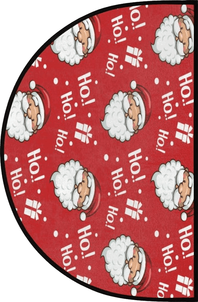 Outdoor Multicolor FengQuGou Christmas Santa Claus Half Round Doormat Xmas Red HoHo Washable Semi Circle Area Rug Non Slip Absorbent Half Moon Rug for Indoor Outdoor Bathroom Kitchen Living Room Fireplace Floor Mat