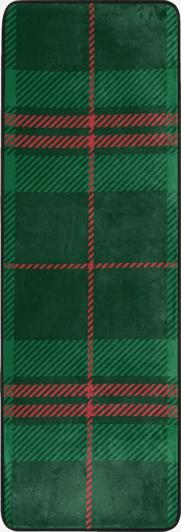 Christmas Plaid Area Rug Non Skid, Red Green Tartan Washable Hallway Runner Rugs Laundry Room Rug Mats Soft Kitchen Absorbent Floor Mat Carpet for Entrance Bedroom Living Room 72x24in