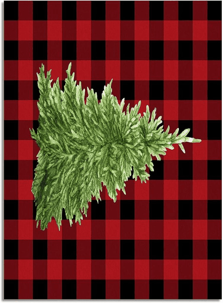 Area Rug, Red Buffalo Plaid Xmas Tree Merry Christmas Area Rug, Living Room Rugs, Area Rugs for Bedroom Decor&Living Room Decor, Carpet 2x3ft Bedroom Rug, Rugs for Living Room