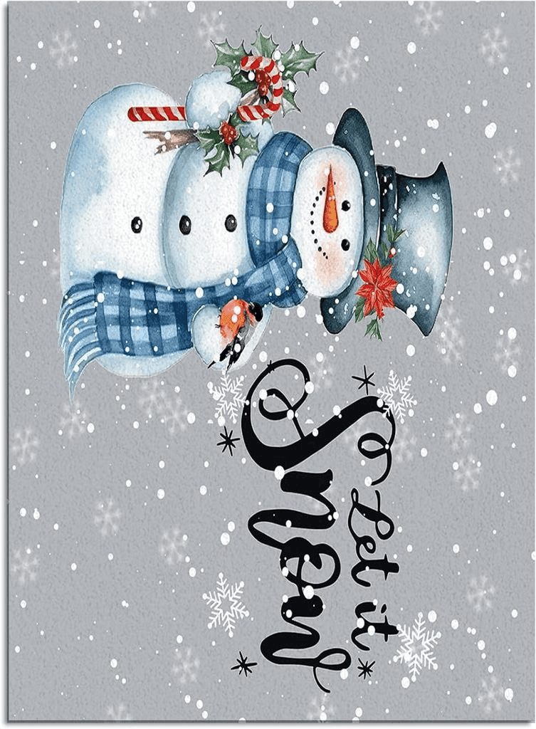 Christmas Grey Area Rug 2x3 Feet, Christmas Snowman Let it Go Rug, Rugs for Living Room Decor Bedroom Decor Kids Room, Non-Slip Living Room Rugs, Comrft Carpet Washable Rug