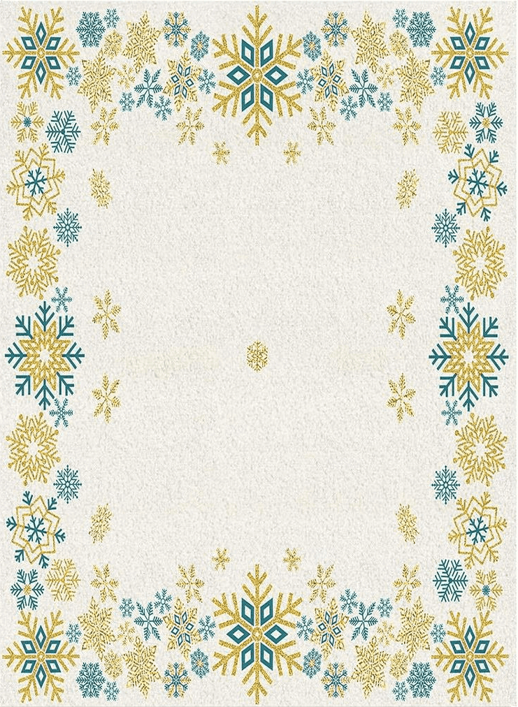 Christmas Area Rug for Living Room Bedroom 2x3, Large Runner Rug Carpet Washable Rugs Non-Shedding Floor Cover Mat for Kitchen Dining Kids Room Decor Winter Snowflakes Rustic Farmhouse