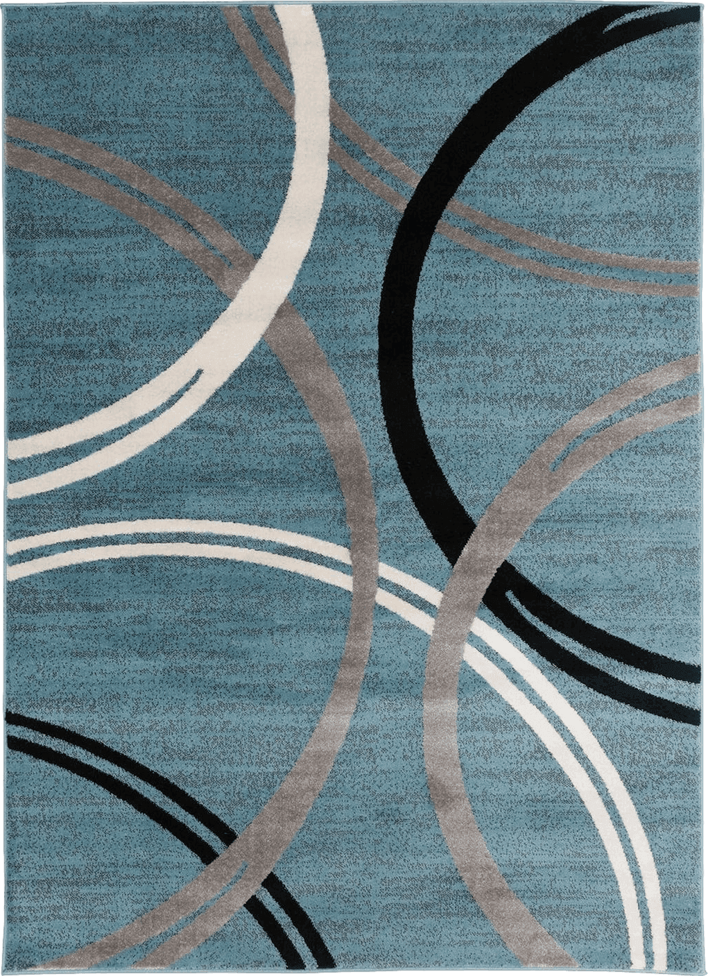 Rugshop Modern Wavy Circles Design Area Rug 5' 3" x 7' 3" Blue