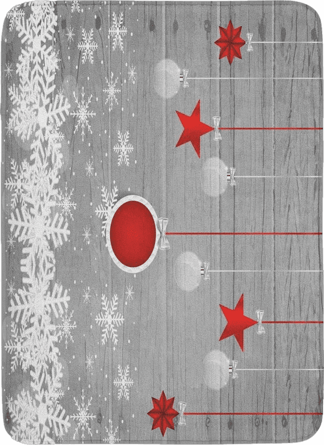 Christmas Grey Ambesonne Christmas Bath Mat, Traditional Celebration Theme Pendant Stars Baubles Ornate Snowflakes, Plush Bathroom Decor Mat with Non Slip Backing, 29.5" X 17.5", Grey Orange