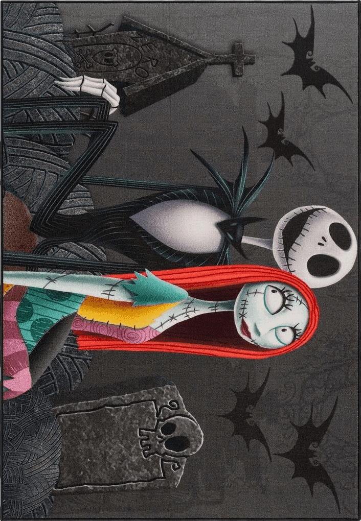 Gertmenian Kids Playroom & Game Room Carpet, Nightmare Before Christmas Childrens Rug, Kids Novelty Home Decor, Ideal Area Rug for Child Bedroom 54x78, Jack & Sally, 28600