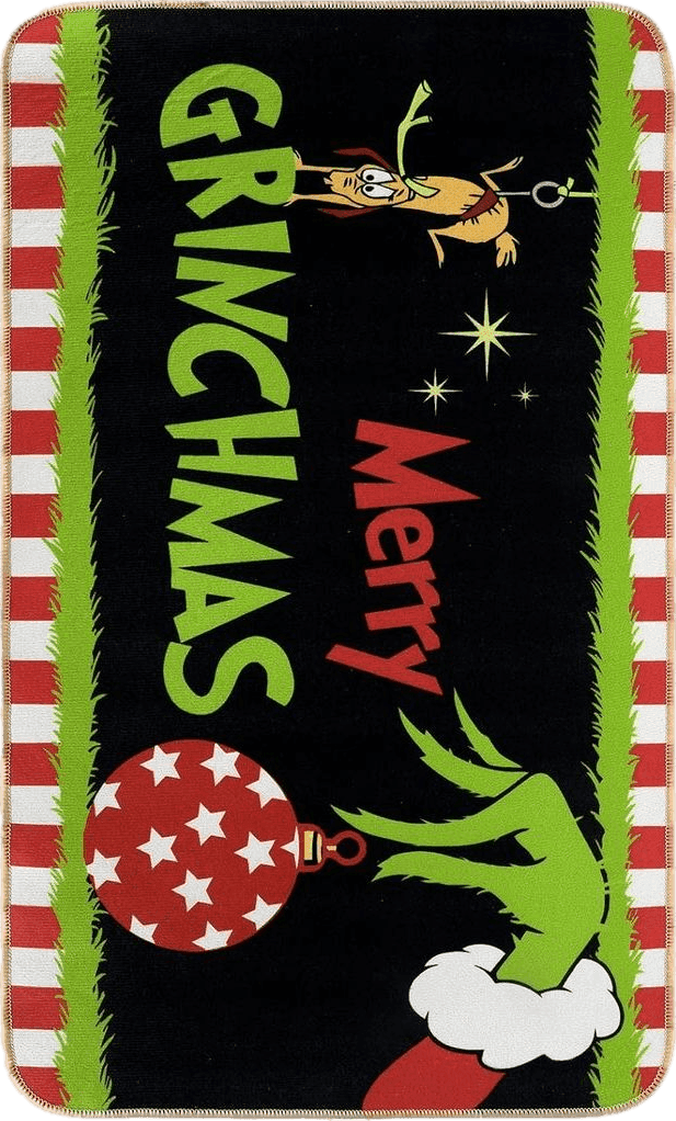 Disney AnyDesign Merry Christmas Doormat Decorative Xmas Holiday Front Door Mat Funny Cartoon Character Felt Door Rugs Non-Slip Indoor Outdoor Carpet Floor Mat for Home Office Yard Garden Decor, 17 x 29 in