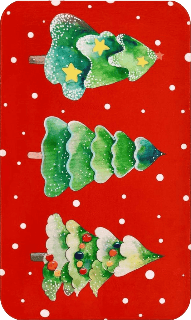Disney ASPMIZ Merry Christmas Doormat, Pine Tree Red Area Rug Doormat Non Skid Washable, Absorbent Soft Floor Mat for Outdoor Indoor Entrance Bedroom Kitchen Bathroom Xmas Decor Winter, 18 x 30 inch