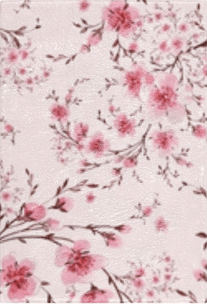 Fluffy Pink ALAZA Pink Cherry Blossom Flowers Floral Bath Mat for Bathroom Rugs Rectangle Carpet for Shower, Fluffy Absorbent & Machine Washable