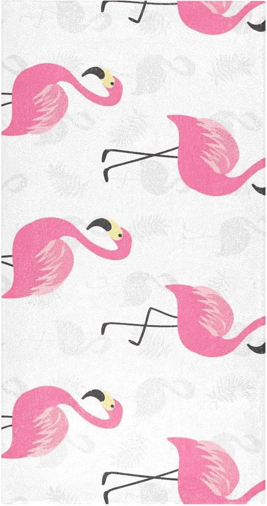 Pink Flamingo Bathroom Rugs Fluffy Absorbent Bath Mat Machine Washable Soft Microfiber Shaggy Kitchen Mat Non Slip Carpet Runner for Kitchen Bathroom Bathtub Accessories Decor