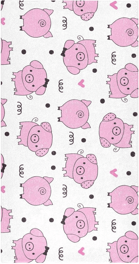 Fluffy Pink Cute Pink Pigs Bathroom Rugs Fluffy Absorbent Bath Mat Machine Washable Soft Microfiber Shaggy Kitchen Mat Non Slip Carpet Runner for Kitchen Entryway Laundry Room Decor