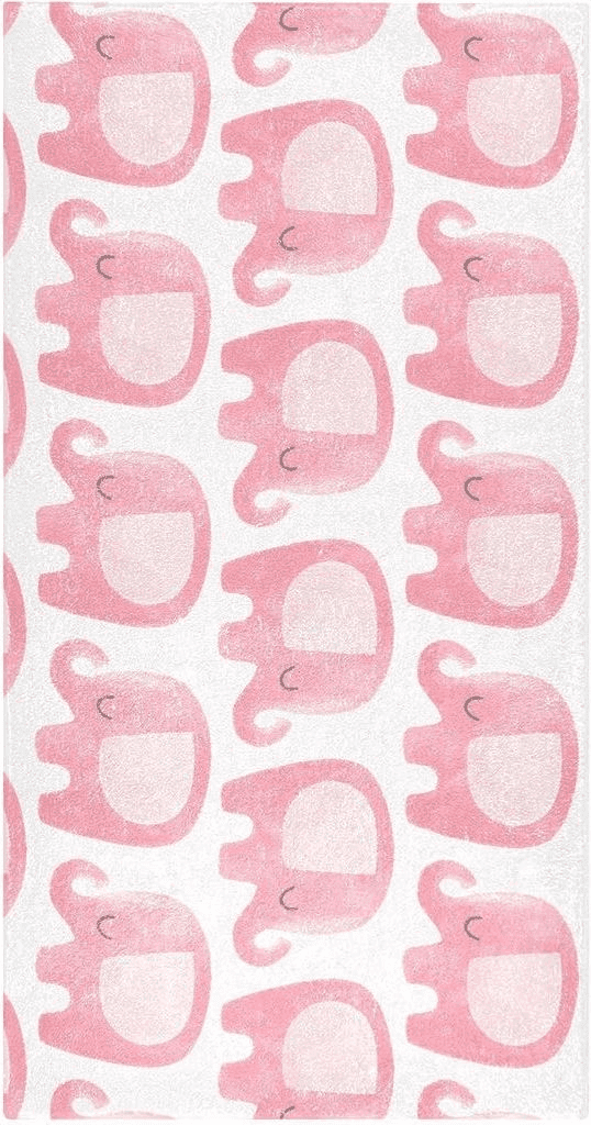 Pink Cartoon Elephant Bathroom Rugs Fluffy Absorbent Bath Mat Machine Washable Soft Microfiber Shaggy Kitchen Mat Non Slip Carpet Runner for Shower Room Sink Bath Laundry Decor