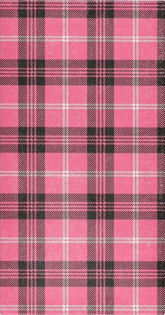 Pink Black Buffalo Plaid Bathroom Rugs Fluffy Absorbent Bath Mat Machine Washable Soft Microfiber Shaggy Kitchen Mat Non Slip Carpet Runner for Bath Laundry Indoor Shower Bathtub Decor