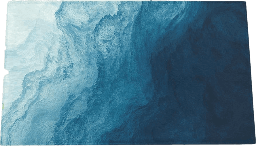 Fluffy Blue Abstract Plush Shag Bath Rugs Navy Blue Gradient Ocean Wave Soft Fluffy Floor Doormat Carpet,Non-Slip Door Mats for Living Room Bedroom Kitchen Entryway Nautical Seascape