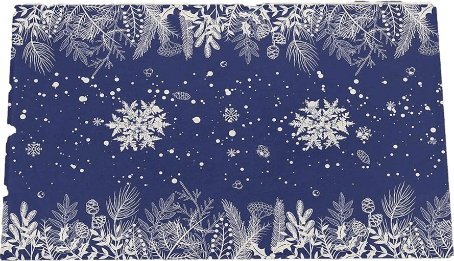 Shag Door Mats Bath Rugs Blue Christmas Snowflake Cedar Leaf,Soft Fluffy Doormats Non Slip Carpet Winter Xmas Plant Snow,Shaggy Fuzzy Area Throw Rug for Kitchen/Bathroom/Bedroom/Living Room 16x24In