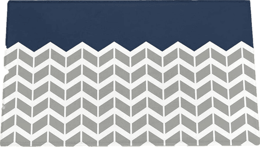 Nautical Navy Blue Plush Shag Bath Rugs Zig Zag Stripe Soft Fluffy Floor Doormat Carpet,Non-Slip Door Mats for Living Room Bedroom Kitchen Entryway Grey White Chevron