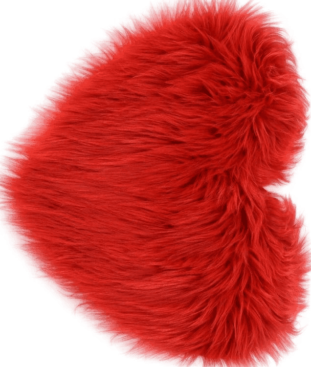 Bedroom Red 40 x 50cm/15.7 x 19.6inch Small Heart Shape Faux Sheepskin Rug Soft Long Plush Fluffy Shaggy Carpet Area Mats Rugs Bedroom Sofa Decorative Floor Carpet