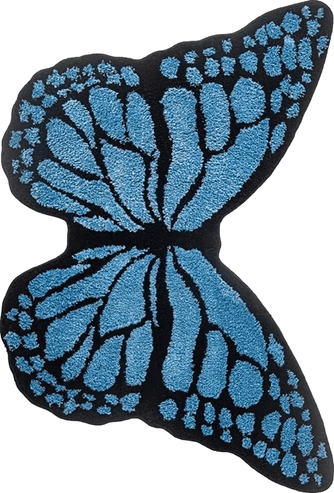 Fluffy Blue Butterfly Shape Funky Area Rug for Living Room Bedroom Bathroom Fluffy Carpet Plush Colorful Art Butterfly Wing Tufted Rug Throw Rugs for Girls Bedroom Bathroom Nursey Dorm (Red, 120x80 CM)