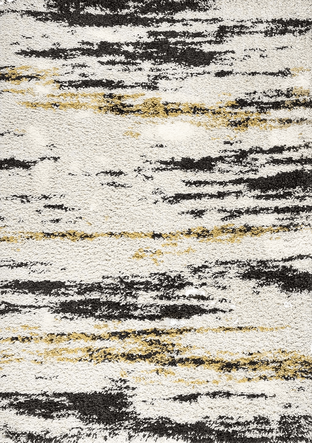 Farmhouse 3x5 JONATHAN Y SHG102A-3 Nova Modern Bold Strie' Shag Indoor Area-Rug, Contemporary, Bohemian, Transitional Easy-Cleaning,Bedroom,Kitchen,Living Room,Non Shedding, Beige/Black/Yellow, 3 X 5