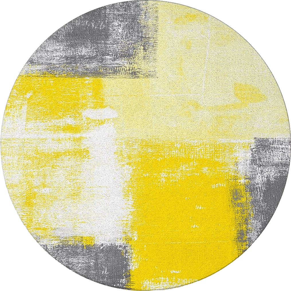 Yellow Round Area Rug for Nursery Room 3 ft Abstract Modern Contemporary Rug Carpet Floor Mat Yoga Mat for Boys Girls Playroom Home Decor 3 ft