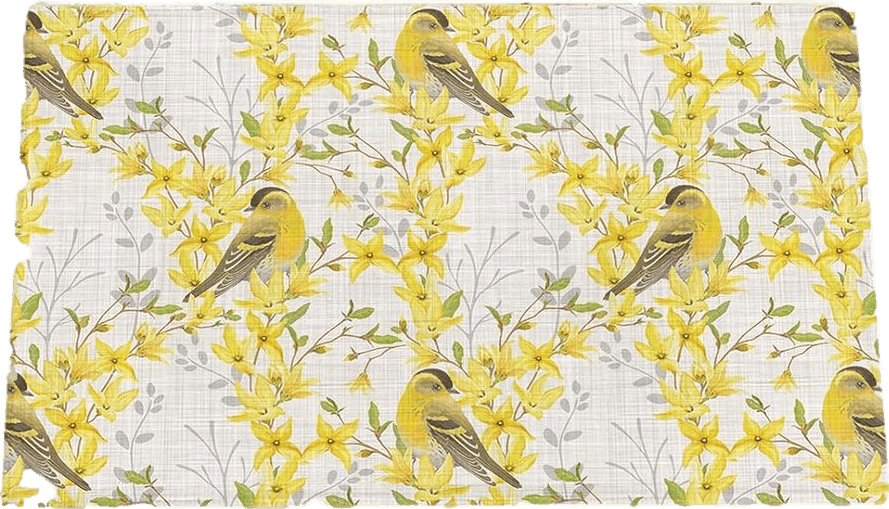 Fluffy Yellow Shag Door Mats Bath Rugs Retro Yellow Robin Floral Tile,Soft Fluffy Doormats Non Slip Carpet Farm Bird Flower Retro Linen,Shaggy Fuzzy Area Throw Rug for Kitchen/Bathroom/Bedroom/Living Room 16x24In