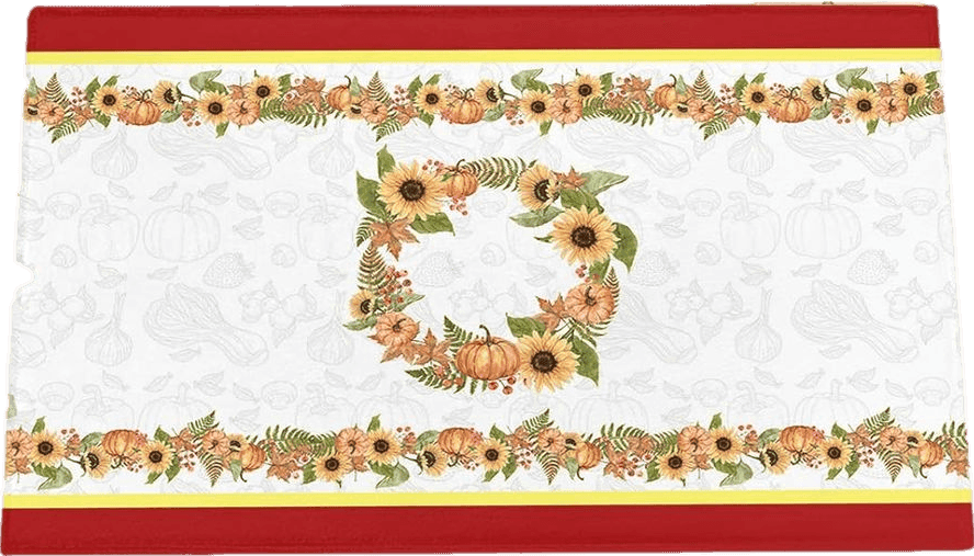 Fluffy Grey Autumn Sunflowers Wreath Plush Shag Bath Rugs Thanksgiving Day Garland Soft Fluffy Floor Doormat Carpet,Non-Slip Door Mats for Living Room Bedroom Kitchen Entryway Red Yellow