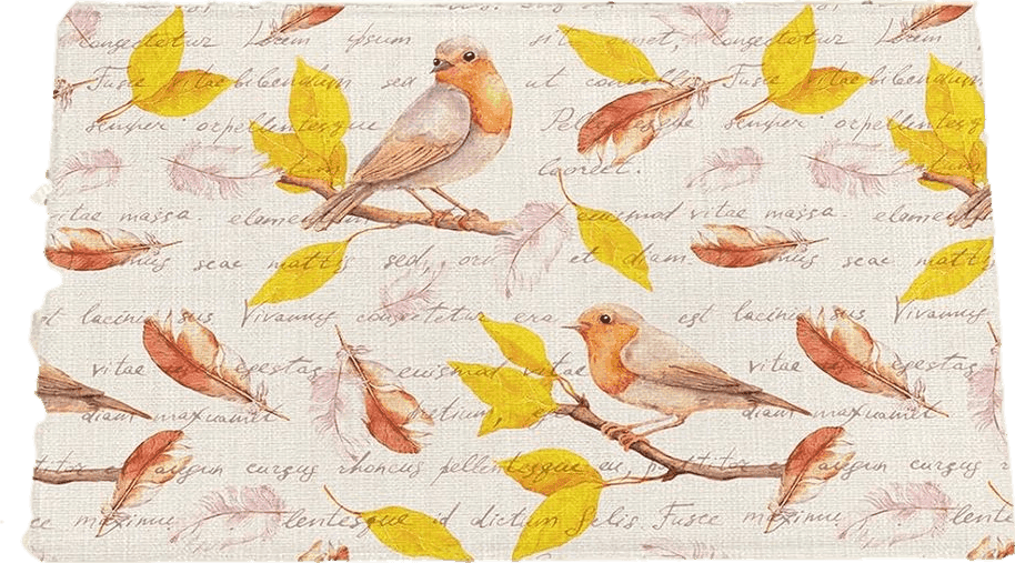 Fluffy Yellow Fall Leaves with Birds Plush Shag Bath Rugs Yellow Retro Leaves on Letters Soft Fluffy Floor Doormat Carpet,Non-Slip Door Mats for Living Room Bedroom Kitchen Entryway Vintage Burlap