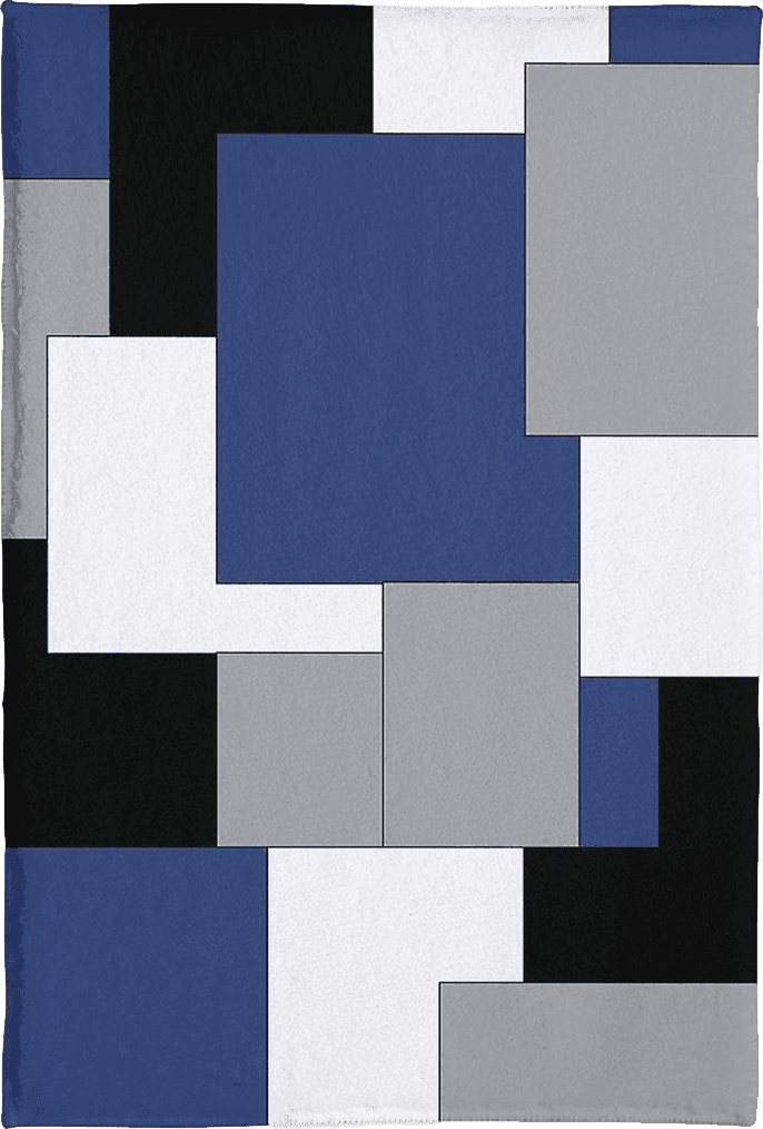 Navy Blue Black Gray White Checkered Ultra Soft Bathroom Rug, Shag Floor Bath Mat Warm Fluffy Carpet Non-Skid Shaggy Washable Door Mats, Abstract Art Color Blocks Entrance Welcome Rugs16 x24