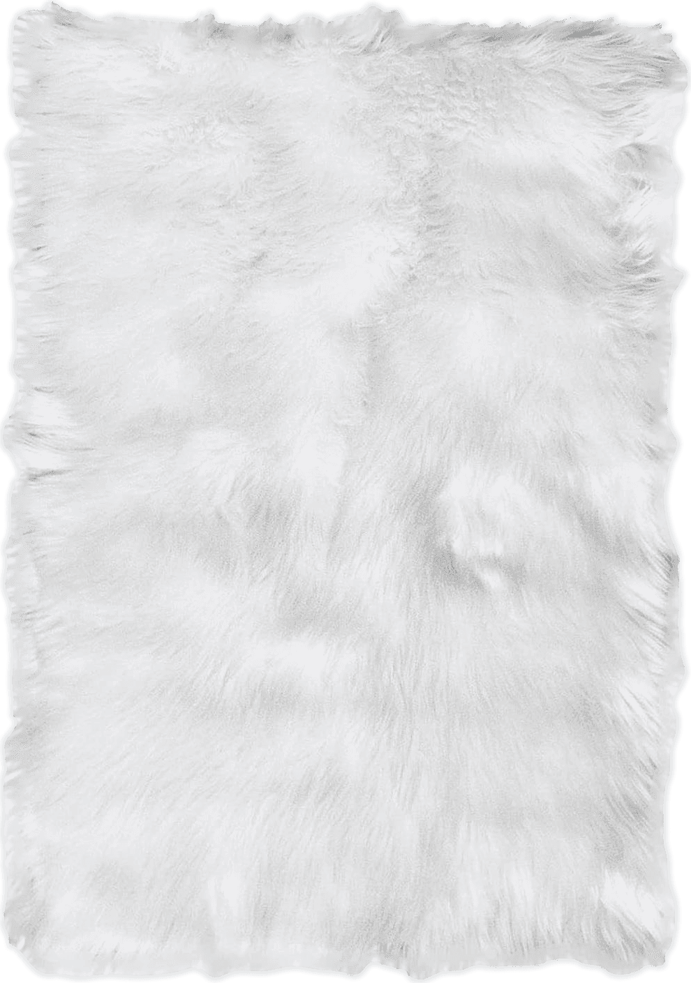 Fluffy 4x6 Super Area Rugs Ultra Soft & Fluffy Faux Sheepskin Rug, White 4 x 6 Feet Carpet for Bedroom Living Room