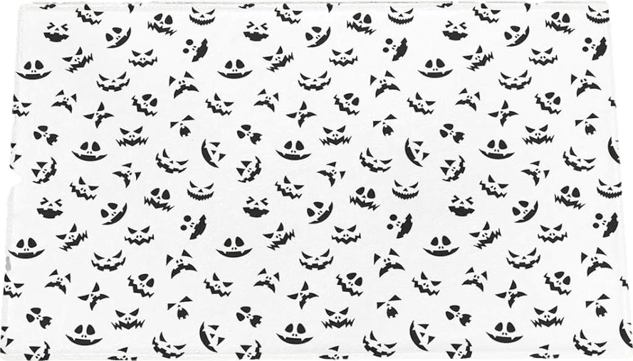 Halloween Plush Shag Bath Rugs Horror Black Ghost Face Soft Fluffy Floor Doormat Carpet,Non-Slip Door Mats for Living Room Bedroom Kitchen Entryway White