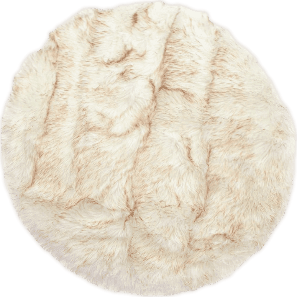 surell - Round Faux Fur Circle Rug - Fluffy Fuzzy Accent Rug - Luxury Carpet - Soft Fake Fur Decorative Rug - for Bedroom Dorm Living Room - White and Brown