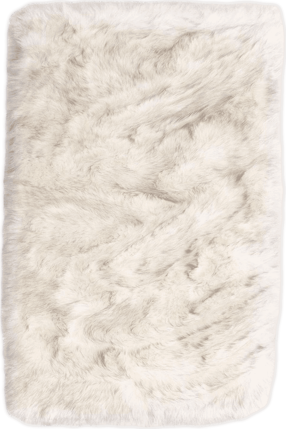 Faux Fur Shag Rug Extra Soft Fluffy Carpet for Any Room Decor 2' x 3' White & Gray Tips