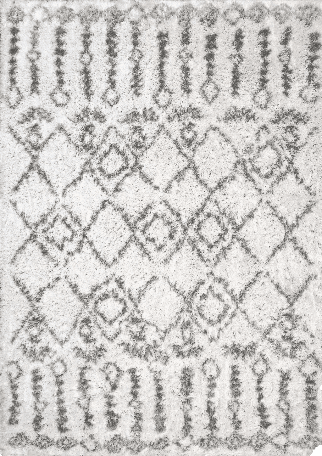 Dynamic Rugs Nordic Collection Runner Rug, 2'7" x 5', White/Silver