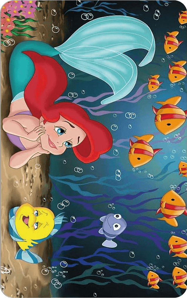 Disney Diatomaceous Earth Bath Mat，Beauty Fish Ocean Bathtub mat Non-Slip Quick Drying Floor Mat Super Absorbent Fit Underdoor Mat-Washable Bathroom Floor Mats-Shower Rug (Square 40×60cm)