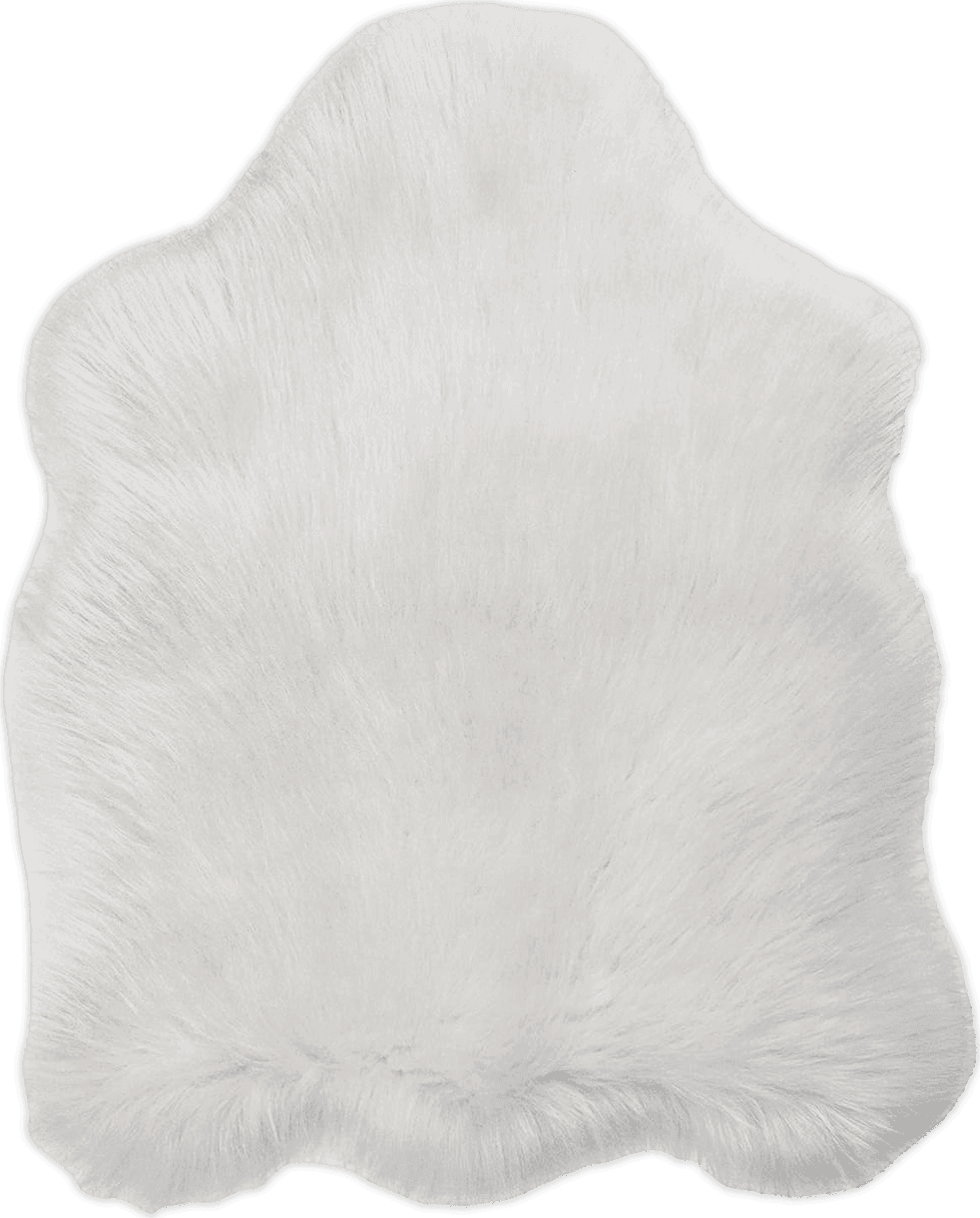 SARAZ CARPET® Luxury Fluffy Round Faux Sheepskin Fur Rug | Ultra Soft | Non Slip Mat | Soft Rug for Bedroom & Living Room Decor | Machine Washable Shaggy Area Rug (White, 2' X 3')