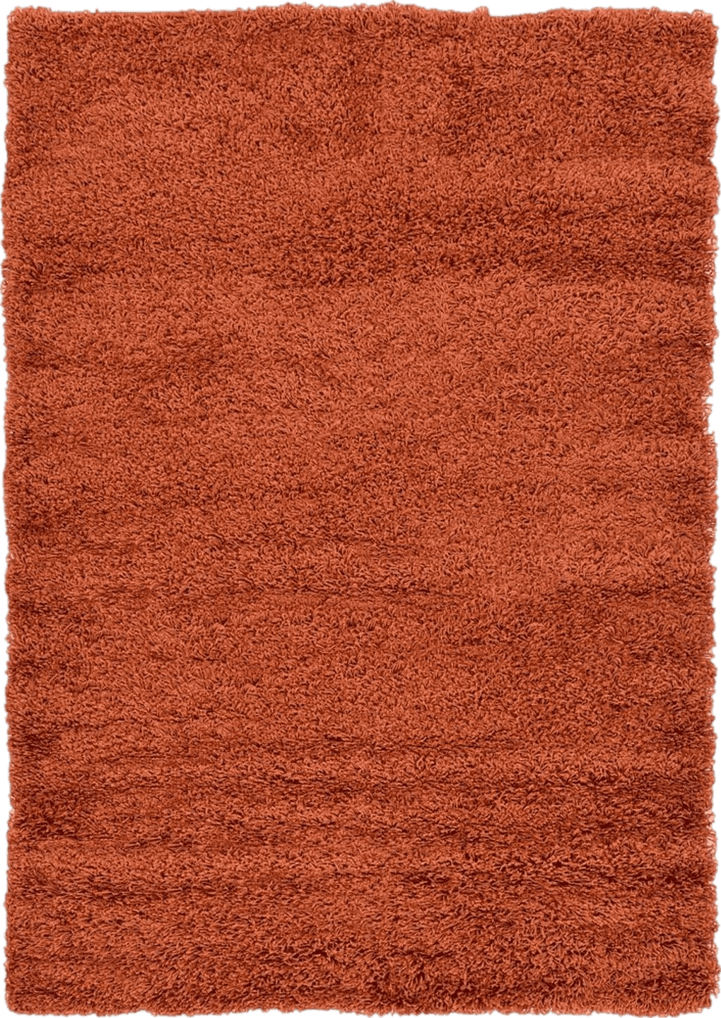 Fluffy 4x6 Unique Loom Solid Shag Collection Area Rug (4' 1" x 6' 1" Rectangle, Terracotta)