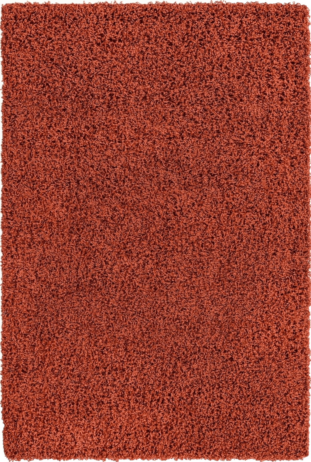 Fluffy 4x6 Unique Loom Solid Shag Collection Area Rug (4' 1" x 6' 1" Rectangle, Terracotta)