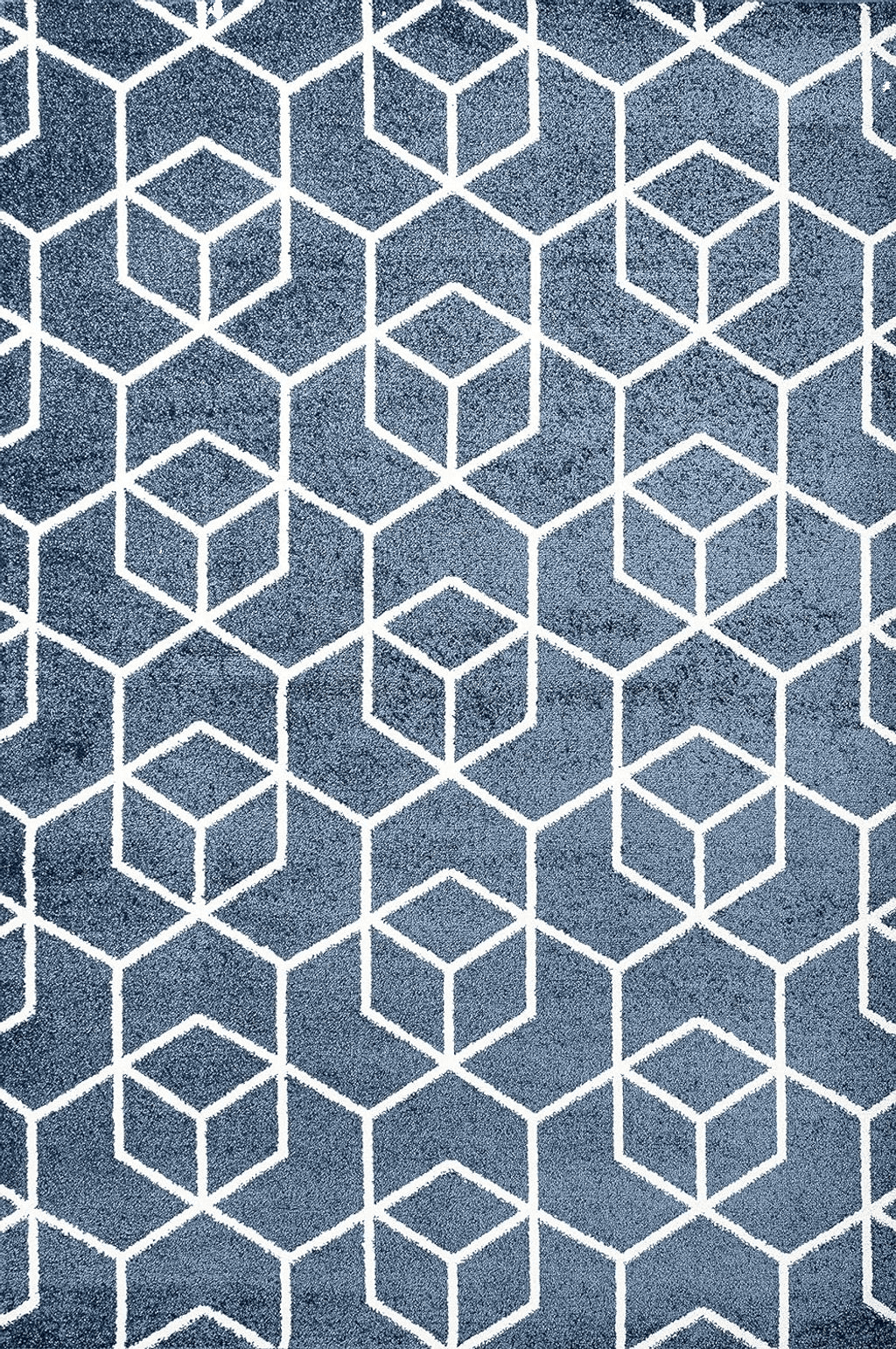 JONATHAN Y SEU101H-8 Tumbling Blocks Modern Geometric Indoor Area-Rug Contemporary Casual Easy-Cleaning Bedroom Kitchen Living Room Non Shedding, 8 X 10, Navy/White,JSEU101H8