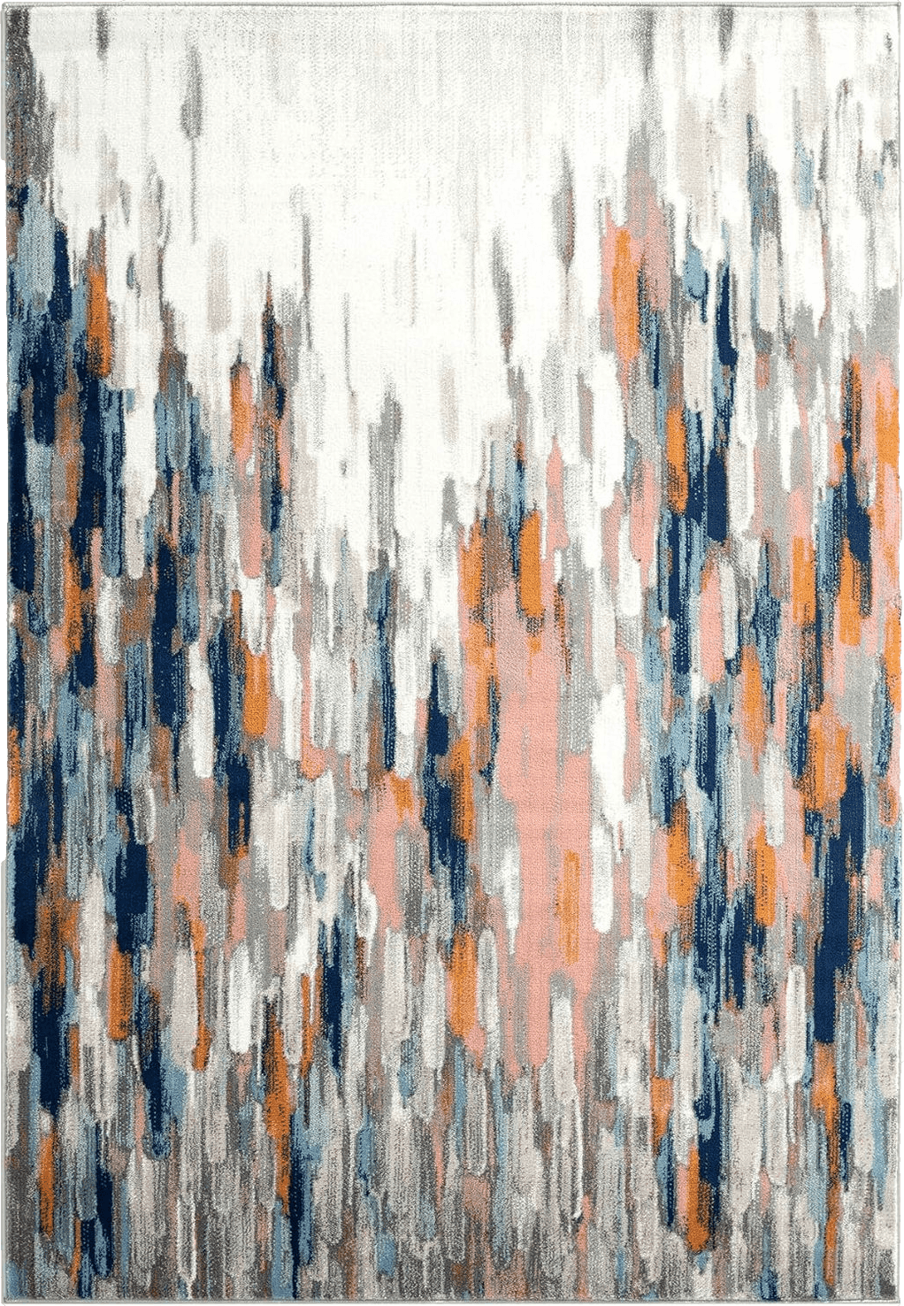 Abani Rugs Orange & Blue Contemporary Abstract Area Rug Contemporary Style, Porto Collection | Turkish Made Superior Comfort & Construction | Stain Shedding Resistant, 7'9" x 10'2" Rectangle