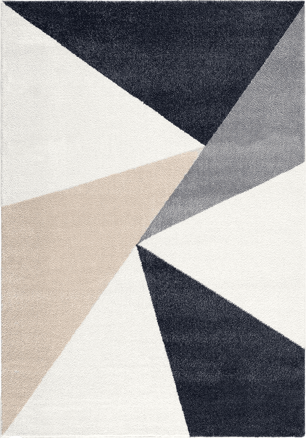 Abani Rugs Gray, Cream and Beige 4 ft. X 6ft. Contemporary Rug. Repeated Triangles in Tones of Cream and Gray Inspired by mid-Century Design. Minimalistic Design Turkish Stain Resistant Area Rug.