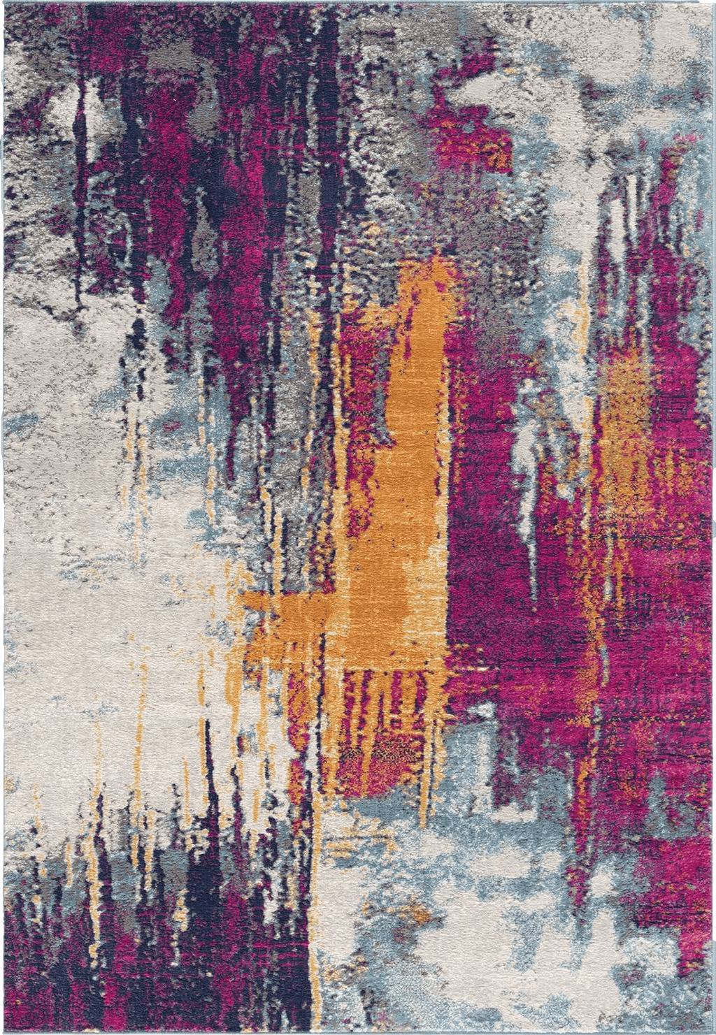 RUG BRANCH Savannah Abstract Mid-Century Modern Purple Orange Indoor Area Rug for Living Room, Bedroom, Dining Room, and Kitchen - 5' x 7' (5'3" X 7'7")