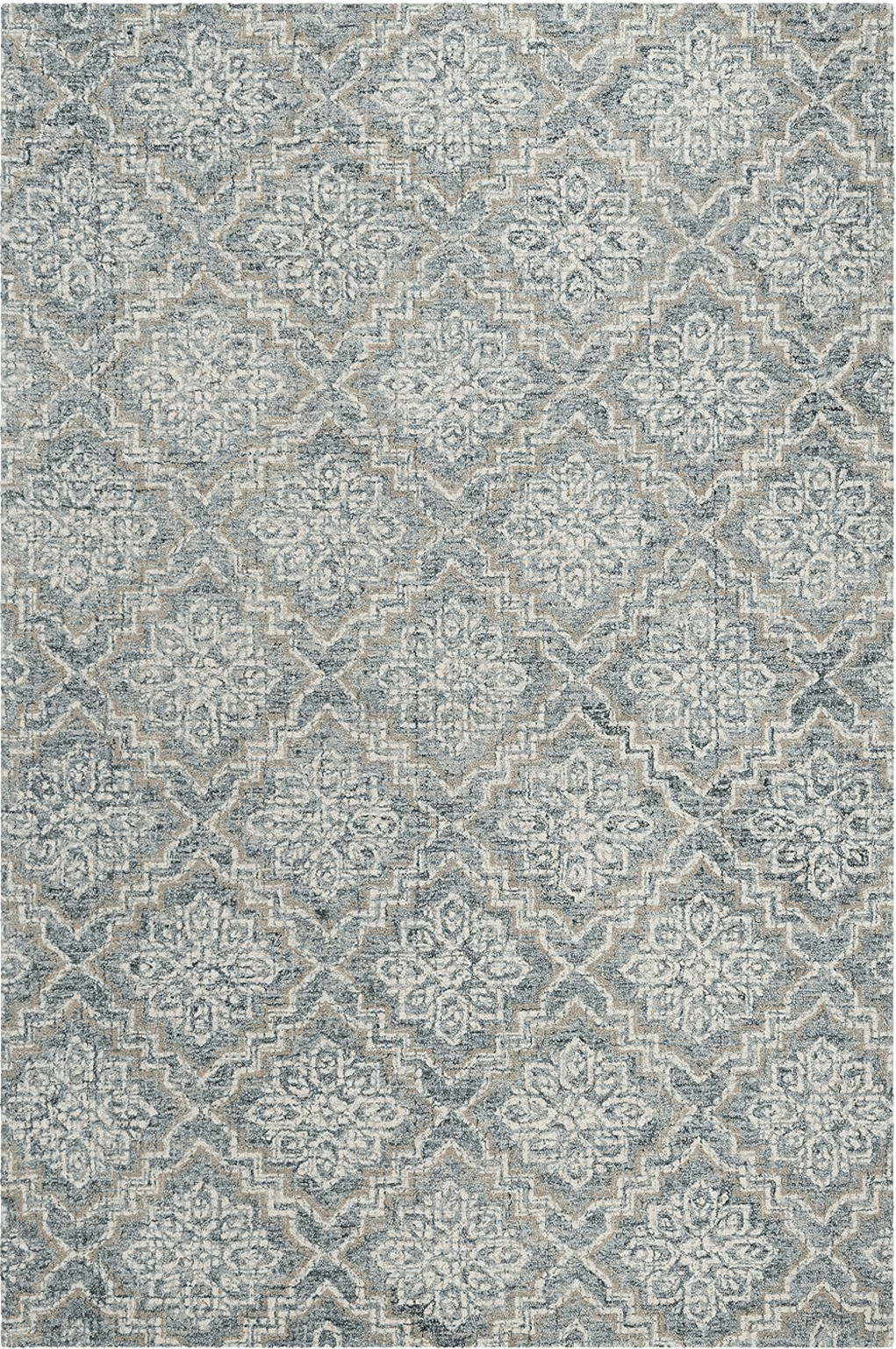 SAFAVIEH Abstract Collection Area Rug - 8' x 10', Blue & Grey, Handmade Wool, Ideal for High Traffic Areas in Living Room, Bedroom (ABT201A)