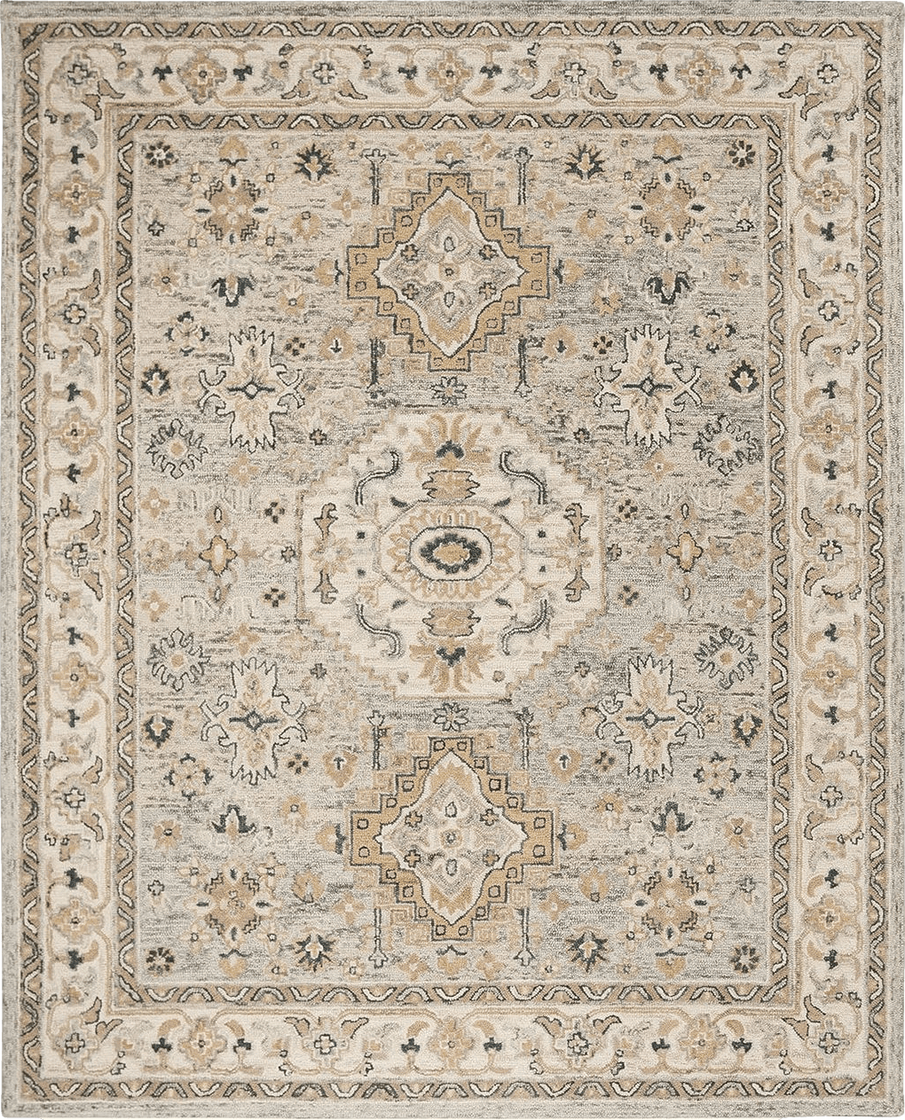 SAFAVIEH Aspen Collection Area Rug - 8' x 10', Moss & Ivory, Handmade Traditional Wool, Ideal for High Traffic Areas in Living Room, Bedroom (APN601W)