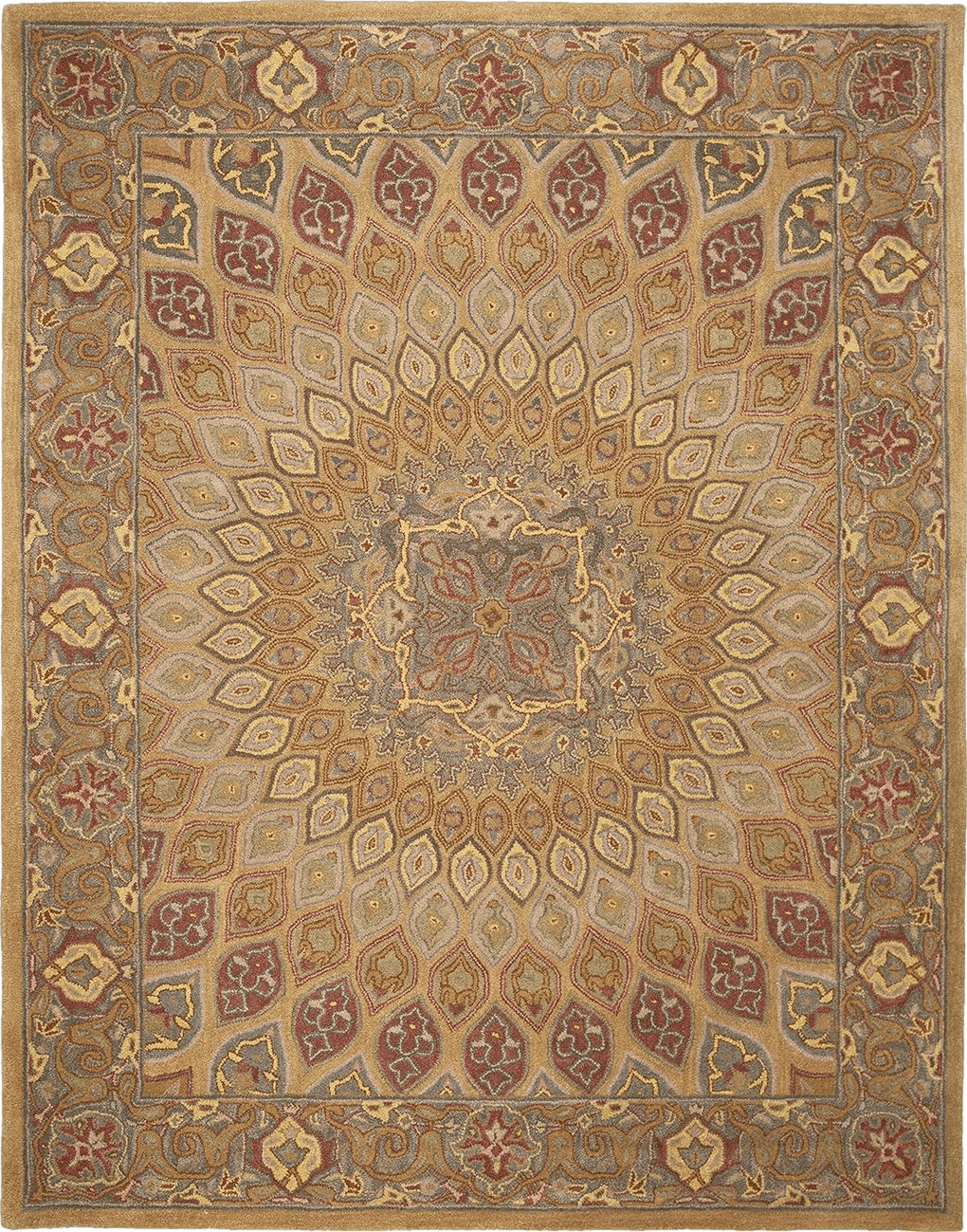 SAFAVIEH Heritage Collection Area Rug - 5' x 8', Light Brown & Grey, Handmade Traditional Oriental Wool, Ideal for High Traffic Areas in Living Room, Bedroom (HG914A)