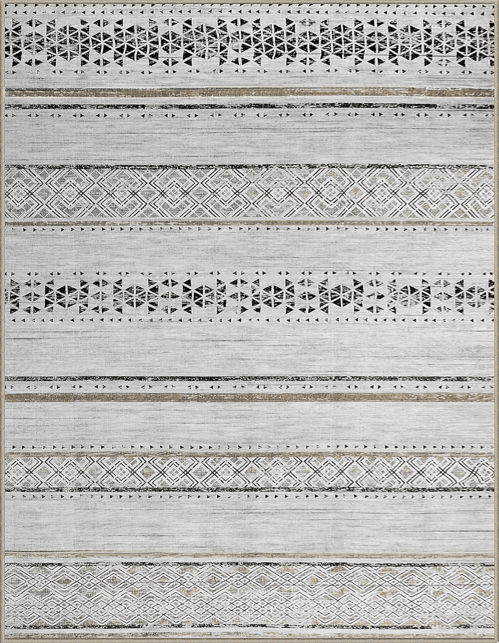 Area Grey 8x10 8x10 Area Rugs for Living Room Bedroom: Large Machine Washable Rug with Non-Slip Backing Non Shedding Stain Resistant, Soft Geometric Moroccan Carpet for Dining Room Nursery Home Office - Brown/Ivory