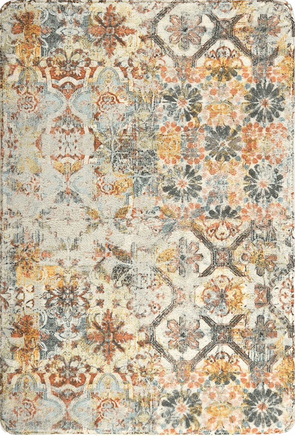 Lahome Boho Floral Medallion Area Rug - 2x3 Washable Entryway Rug Bedroom Beside Small Throw Rug Non-Slip Distressed Bohemian Vintage Accent Rug Carpet for Door Mat Bathroom (2x3,Multicolor)