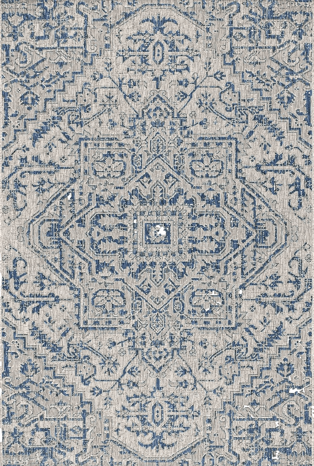 JONATHAN Y Estrella Bohemian Medallion Textured Weave Indoor/Outdoor Navy/Gray 4 ft. x 6 ft. Area-Rug, Coastal,Easy-Cleaning,HighTraffic,LivingRoom,Backyard, Non Shedding (SMB105B-4)